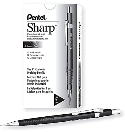Pentel 0.5mm P200 Series Mechanical Pencil Lead with Black Barrel
