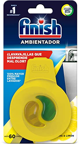 Finish Ambientador para Lavavajillas con tecnología antiolor, aroma Lima-Limón, hasta 60 lavados