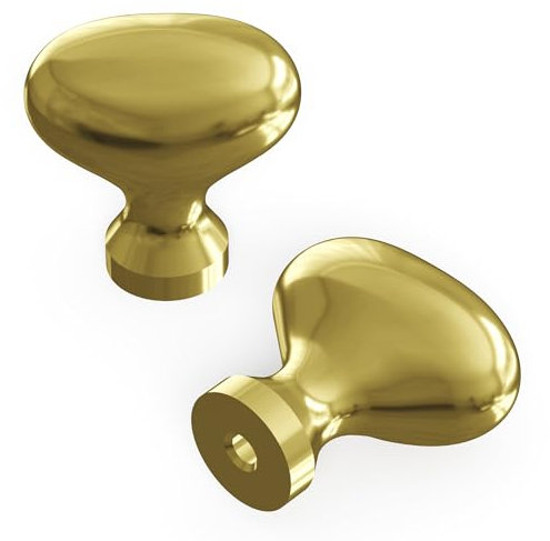 Hickory Hardware Williamsburg-Kollektion Küchenschrankknauf, massiver Kern, luxuriöse Schrank- und Kommodenknöpfe, Griff für Türen und Schubladen, 3,8 cm, poliertes Messing, 1 Stück