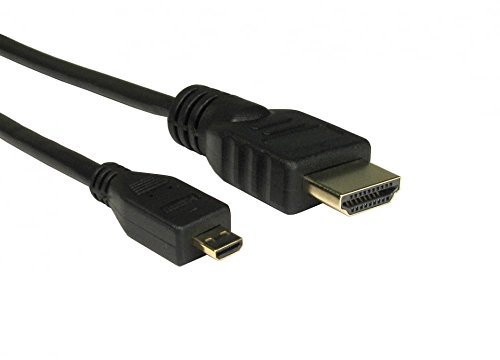 rhinocables - HDMI to Micro HDMI Cable | High-Speed with Ethernet | Supports 3D & 4K x 2K | Audio Return Channel | Enhanced Colour Spaces | Versatile Connectivity | Gold, 5m