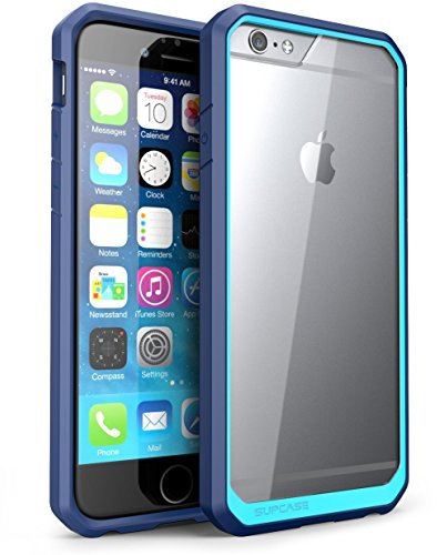 SUPCASE Unicorn Beetle Clear Hybrid Protective Bumper Case for Apple iPhone 6S Plus/iPhone 6 Plus, Clear/Blue/Black