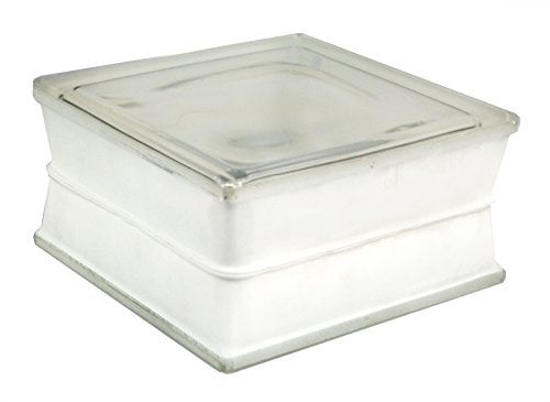 4 Stück: Glasbaustein Betonglas Vollsicht weiß, klar, transparent, 19 x 19 x 10 cm