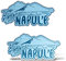 erreinge Sticker x2 Napoli Italia Souvenir Adesivo Sagomato in PVC per Decalcomania Parete Murale Auto Moto Casco Camper Laptop - cm 10