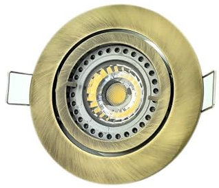 Lampenlux LED Einbaustrahler Samila rund 230V GU10 Aluminium 2700K Warmweiß schwenkbar (messing antik, mit Leuchtmittel)