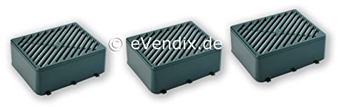 eVendix 3 x Aktiv-Filtersysteme Hygiene Mikro (Hepa) Kohle Geruch Filter kompatibel mit Vorwerk Tiger 251, 252