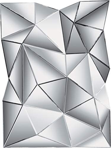 Kare Design Spiegel Prisma Silber, Wandspiegel, Dekospiegel, Wanddekoration, großer, rechteckiger Spiegel, Modern, extravagant, leichte Wandmontage, 120x80x10cm