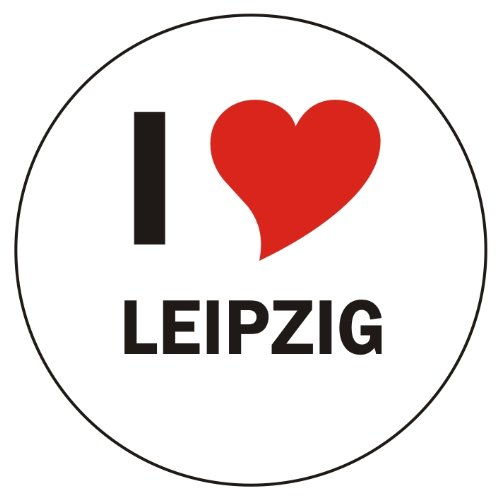 INDIGOS UG Aufkleber - Sticker - Autoaufkleber - I Love Leipzig - 8 cm Durchmesser rund - JDM - Die Cut - OEM - Auto - Heckscheibe - aussenklebend, rund, Auto LKW Truck Stadt