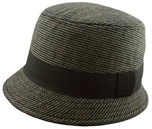 Mytem-Gear Glockenförmiger Damen Hut Mütze Winterhut Wintermütze Tweed mehrfarbig (grün)
