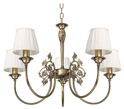 Licht-Erlebnisse Premium Kronleuchter Hängeleuchte aus Messing bronziert Jugendstil E14 bis 40W 230V Wohnzimmer Esszimmer Lampe Leuchte Pendelleuchte Pendellampe Hängelampe