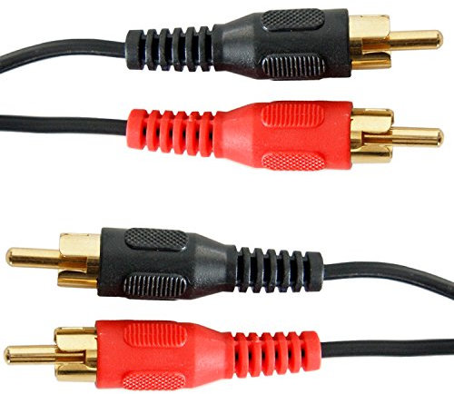 Loops GOLD - 7m Twin/Dual 2 RCA Stereo Male to Plug Cable/Lead - Audio PHONO Amplifier