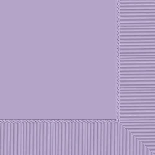 Amscan Servietten, 2-lagig, Lavendel, 16,5 x 16,5 cm, 40 Stück | Partygeschirr