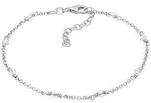 Elli Armband Damen 925 Silber Rosé 18K Vergoldet Silberarmband mit Steinen Schmuck Geschenke für Frauen Freundin Frau Mädchen Mama, Armkette Kristall Länge 18 cm, Breite 1.3 mm