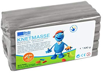 Becks Plastilin B100489 Knete, grau,500 g