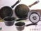 VITRINOR - Lot de 5 casseroles émail NOIR induction interieur facon pierre - garantie 1 an