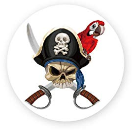 Oblique Unique® Piraten Totenkopf Button Anstecker - wählbar (Weiß)