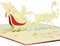 LINPOPUP® 3D Weihnachtskarten Weihnachtsmann mit Rentier (Merry Christmas and Happy New Year)(#404)