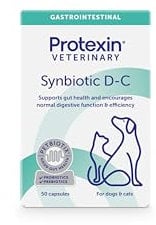 Protexin Veterinary Synbiotic D-C Capsules, Highly Concentrated Gut Health Supplements for Cats and Dogs, 50 Capsules
