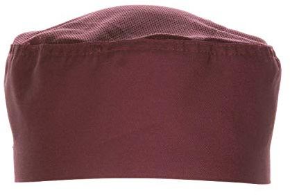 Colour by Chef Works A920 Cool Vent Beanie, Merlot | Breathable top section ensures kitchen staff stay cool and comfortable during intense commercial service.