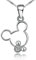 ArkiFACE Women's 925 Sterling Silver Mickey Mouse Pendant Necklace, Cubic Zirconia