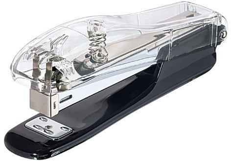 Wedo 601101 Acryl Heftgerät (Acryl Exklusiv, für Klammern 24/6) glasklar/schwarz