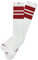 Spirit of 76 Herren & Damen Sport Retro Skater Socken Hoch Baumwolle Tubesocks Lang 43 44 45 46 Weiß - Rot Hi (L)