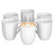 Van Well Lilli 6-er Set Kaffeebecher Porzellan Weiß 350ml, Ø 8cm Höhe 10cm – Kaffee-Pott mit klassischem, glänzendem Design - quadratische Form – große Tasse für Restaurants, Hotels oder zu Hause