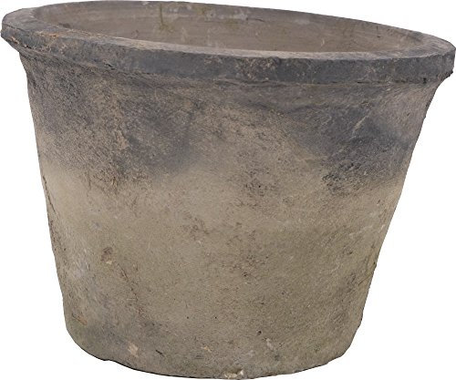 Aars International Decor Pot en terre cuite vieilli pour plantes D14,5 cm / H10 cm. Couleur : gris.