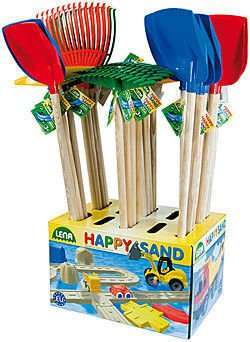 Lena 05498 - Schaufel und Rechen auf dem Display mit einem Holzgriff , 60 cm