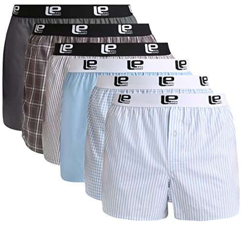 Lower East Herren Le215 Boxershorts, Hellblau/Grau, 3XL (6er Pack)