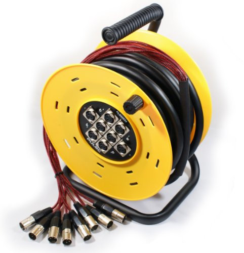 Loops 15m 8 Way XLR Male to Female Multicore Drum Cable - Audio Loom Stage Snake Reel