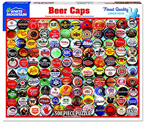 White Mountain Puzzles Jigsaw Puzzle 550 Pieces 18X24-Beer Bottle Caps