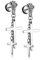 JewelryWe Schmuck 2 Stückes Punk Rock Stil Herren Damen Skeletthand Handknochen Doppel Kreuz Edelstahl Ohrringe Ohrhänger Ohrschmuck, Farbe Silber, mit Geschenk Tüte