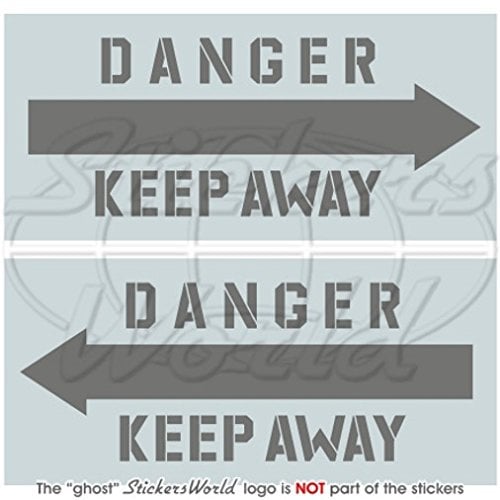 Danger Keep Away LowVis Helikopter Tail Rotor 75 mm Vinyl-Aufkleber, 2 Stück