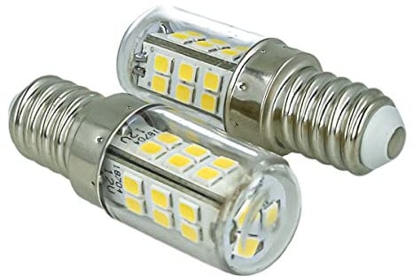 2 Lampadine Led E14 DC 12V 24V 4W Bianco Caldo 3000K Per Luce Cimitero Segnalazione Fotovoltaico Barche Camion Super Slim 18mm