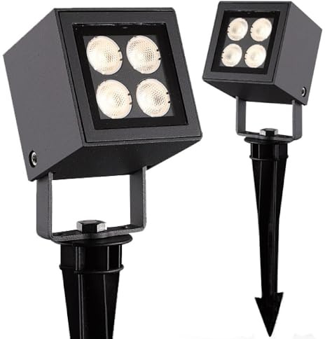 IsoLED LED Aussenstrahler Cube IP65, 4x2W CREE, anthrazit, warmweiss