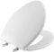 Bemis 1000CP000 Plastic Paramount Elongated Toilet Seat Chrome Hinges, White