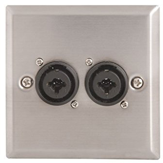 AV:Link | Steel Wallplate with 2 x XLR/Jack Combo Connectors