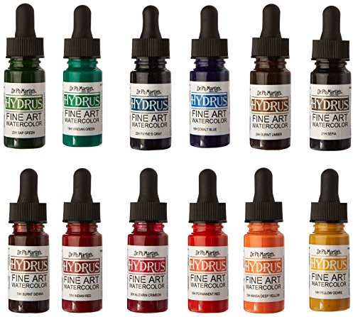 Dr. Ph Martin's Hydrus Watercolor Paint Set of 1/2oz. Bottles-SET 2