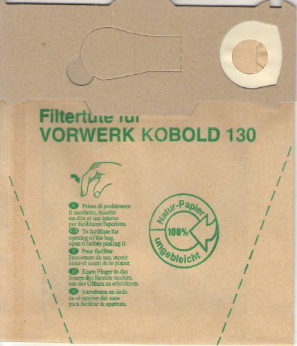 FW5 Packung 10 Stück Staubsaugerbeutel von Notebook kompatibel mit: Marke: Vorwerk Kobold Typ: Kobold 130 131/EB 350