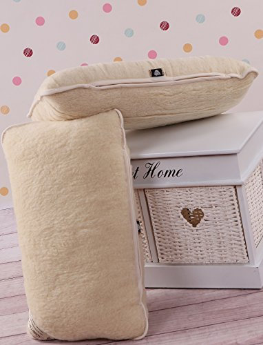 Merino Wool 2er Kissen * Merino Wolle Kissen 40 x 80 cm * Two Luxury Lambswool Pillows, Investment In Your Personal Comfort 40x80cm