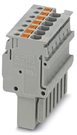 PHOENIX CONTACT PP-H 1,5/S/7 Stecker, 500 V, 17.5 A, 7 Polzahl, 0.14 mm² - 1.5 mm² Querschnitt, Grau, 25 Stück