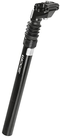 Zoom Unisex Erwachsene Gefederte Sattelstütze ZOOM Sattelst tze gefedert aus Aluminium silber 350x25 4 mm, schwarz, 25 mm EU