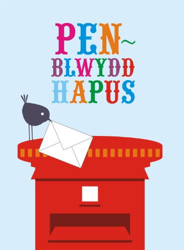 Claire Giles Greeting Cards, Welsh Happy Birthday Card, Penblwydd Hapus, Postbox design Birthday Greeting Card