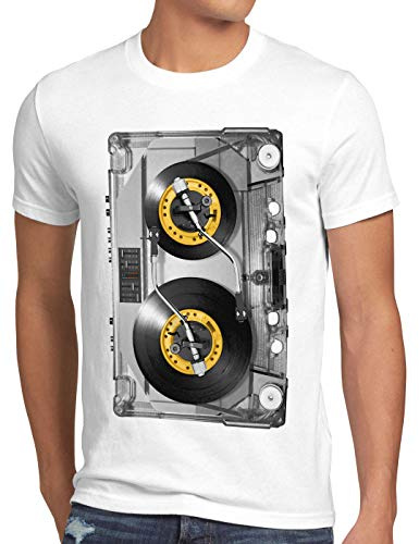 style3 Nonstop Play T-Shirt Herren Kassette Fotodruck Turntable Schallplatte