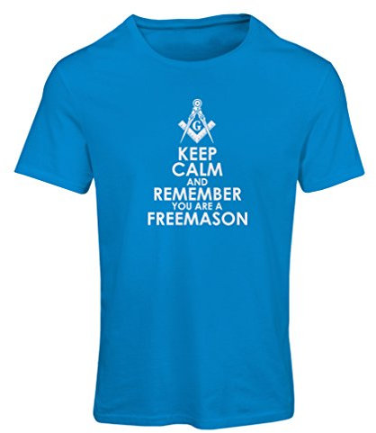 Frauen T-Shirt Denken Sie daran, DASS Sie EIN Freimaurer sind - Masonic Winkel und Zirkel (Large Blau Weiß)