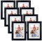 Giftgarden 8 Stück Bilderrahmen Set 10x15 cm mit Passepartout, Schwarze Fotorahmen ohne Passepartout für 13x18 cm Fotos oder Bilder, Wand- oder Tischaufsteller für Wohnzimmer Schlafzimmer Büros