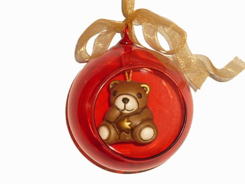 Palline natalizie di tonno, in vetro con motivo di teddy.