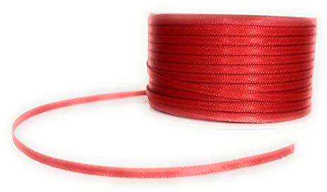 SATINBAND 50m x 3mm rot SCHLEIFENBAND Geschenkband DEKOBAND