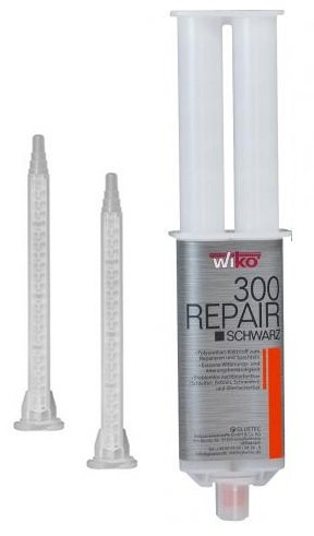 2K PUR Industriekleber Kunststoffkleber Kunststoffreparatur GFK Klebstoff SCHWARZ 25 ml inkl. 2 Mixtüllen für Karosserie- und Fahrzeugbau