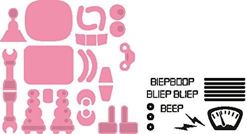 Marianne Design COL1403 Collectables Roboter - Stempel und Stanzschablone für die Kartengestaltung und Scrapbooking, Metal, rosa, 8,4 x 10 x 0,4 cm